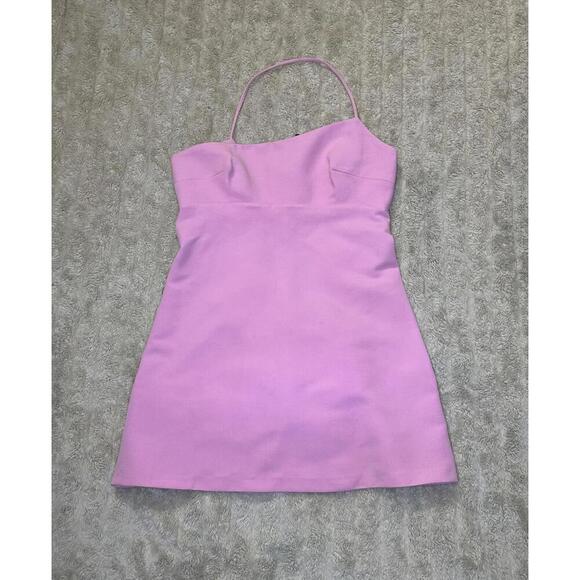 Zara Blogger's Favorite pink asymmetric one-shoulder romper/mini dress Size L - Picture 3 of 7
